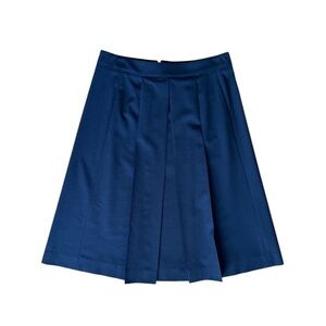 Theory | Classic Mid-Length Skirt with Pleat Detail Navy Blue, Women’s 4